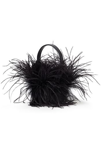 ATP ATELIER Lilliano feather-trimmed leather bucket bag