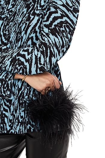 ATP ATELIER Lilliano feather-trimmed leather bucket bag