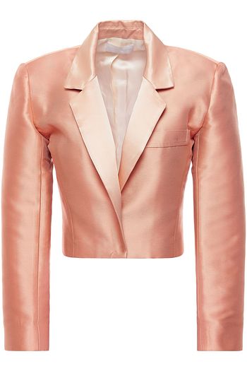 VANESSA COCCHIARO The Dorothy cropped satin-trimmed faille jacket