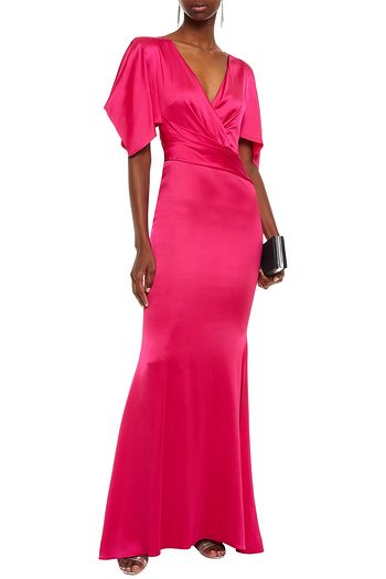 TALBOT RUNHOF Socotra wrap-effect duchesse-satin gown