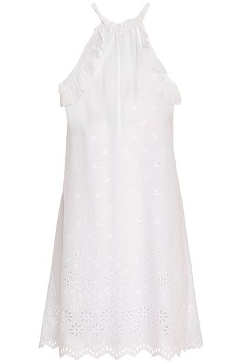I.D. SARRIERI Ruffled broderie anglaise cotton mini dress