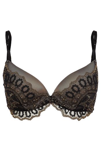 I.D. SARRIERI Embroidered metallic stretch-tulle push-up bra