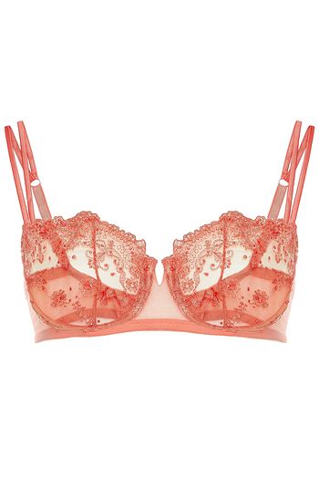 I.D. SARRIERI Embroidered stretch-tulle balconette bra