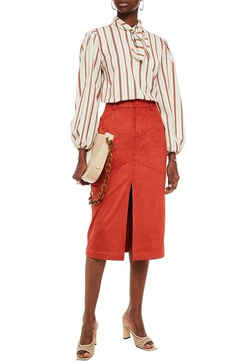 RODEBJER Harmonia faux suede midi skirt