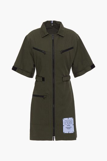 MCQ ALEXANDER MCQUEEN Appliquéd cotton-twill mini shirt dress