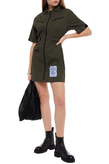 MCQ ALEXANDER MCQUEEN Appliquéd cotton-twill mini shirt dress