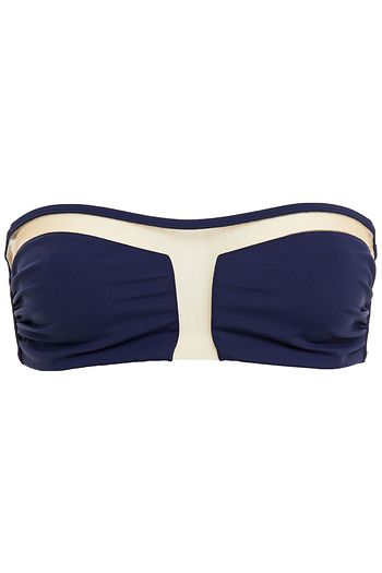 I.D. SARRIERI Mesh-trimmed bandeau bikini top
