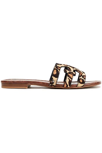SAM EDELMAN Leopard-print calf hair slides