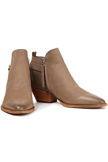 SAM EDELMAN Buckled nubuck ankle boots