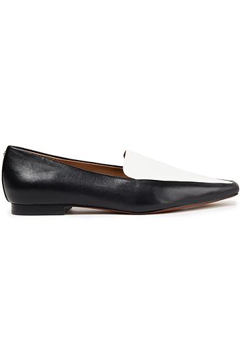 SAM EDELMAN Two-tone leather and faux leather loafers