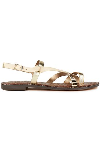 SAM EDELMAN Leather and zebra-print calf hair sandals