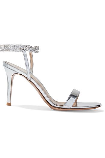 GIANVITO ROSSI Serena 85 crystal-embellished mirrored-leather sandals