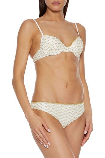 MISSONI MARE Mare picot-trimmed metallic crochet-knit bikini
