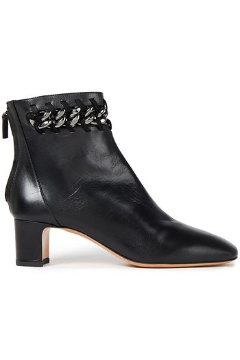 VALENTINO GARAVANI Ankle Boots aus Leder mit Kettendetail