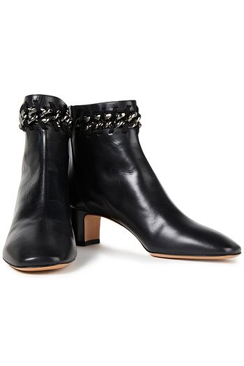 VALENTINO GARAVANI Ankle Boots aus Leder mit Kettendetail