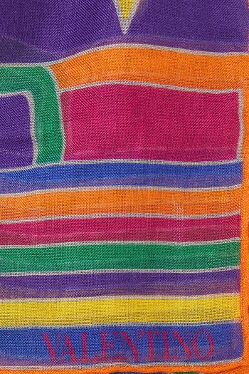VALENTINO Printed modal, cashmere and silk-blend gauze scarf