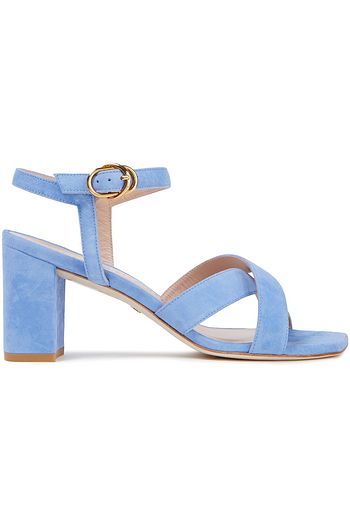 STUART WEITZMAN Shelly gerafftes Minikleid aus Twill in Knitteroptik mit Karomuster