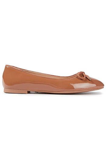STUART WEITZMAN Gabby embellished patent-leather ballet flats