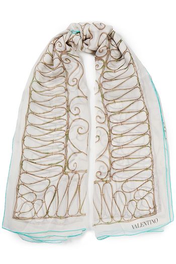 VALENTINO Printed silk-chiffon scarf
