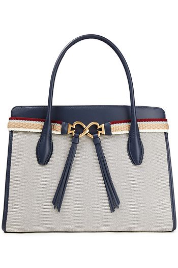KATE SPADE NEW YORK Tote Bag aus Baumwoll-Canvas mit Kunstlederbesatz