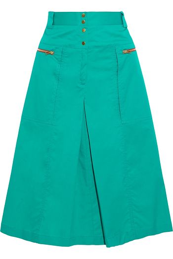 PS PAUL SMITH Pleated cotton-blend poplin skirt