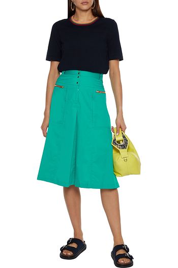 PS PAUL SMITH Pleated cotton-blend poplin skirt