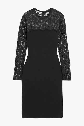 STELLA MCCARTNEY Sally lace-paneled stretch-crepe mini dress