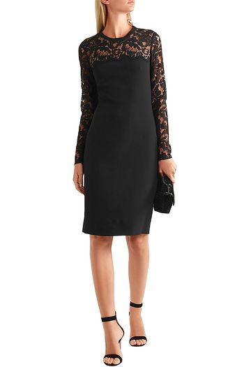 STELLA MCCARTNEY Sally lace-paneled stretch-crepe mini dress