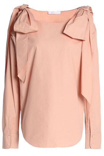 CHLOÉ Bow-detailed cotton-poplin blouse
