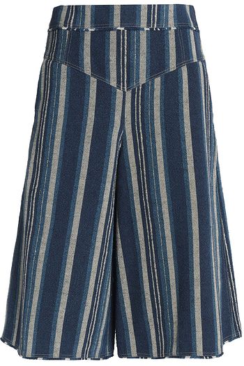 CHLOÉ Striped cotton-blend shorts