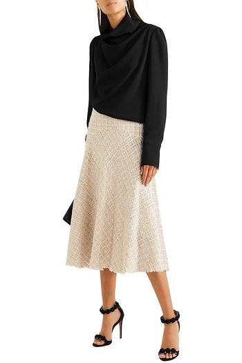 ALEXANDER MCQUEEN Metallic tweed midi skirt