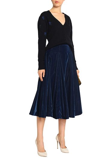 EMILIA WICKSTEAD Velvet midi skirt
