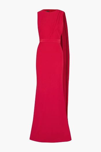 ALEXANDER MCQUEEN Open-back draped crepe gown
