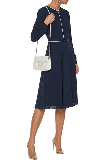MIKAEL AGHAL Fluted crepe dress