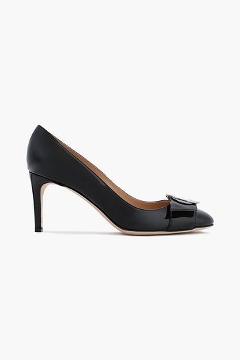 SERGIO ROSSI Buckle-embellished patent-leather pumps