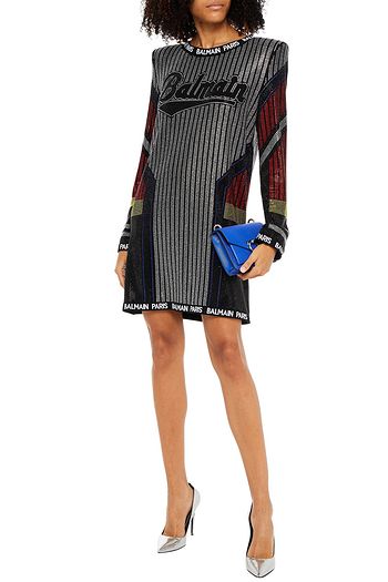 BALMAIN Minikleid aus Jersey mit Kristallverzierung