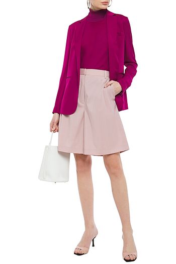 TIBI Pleated wool-blend shorts