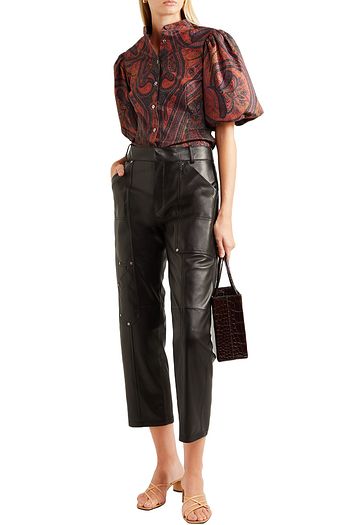 ADAM LIPPES Paisley-print stretch-cotton poplin blouse