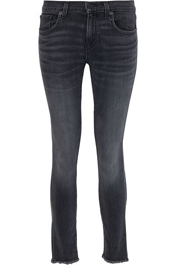 NILI LOTAN Frayed faded low-rise skinny jeans