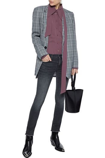 NILI LOTAN Frayed faded low-rise skinny jeans