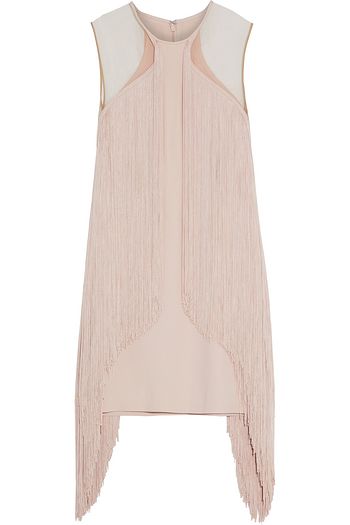 STELLA MCCARTNEY Minikleid aus Cady mit Fransen und Tülleinsätzen