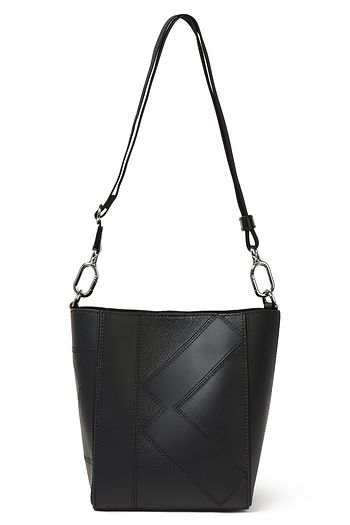 ALEXANDER WANG Paneled smooth and pebbled-leather bucket bag