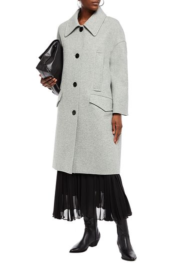 GIVENCHY Mélange wool and cashmere-blend felt coat