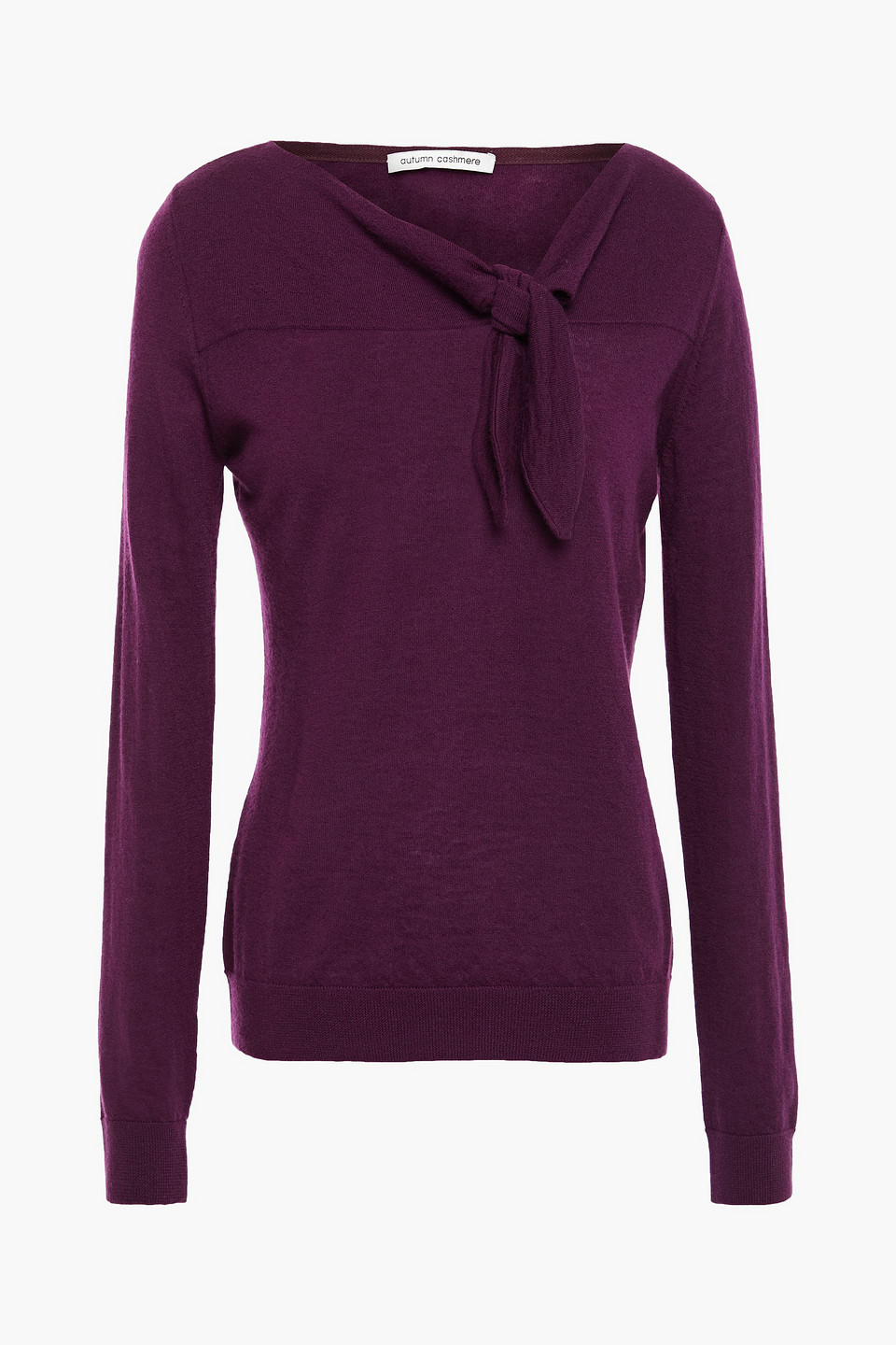 Autumn Cashmere Woman Knotted Cashmere Sweater Grape Size L