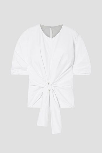 PROENZA SCHOULER Tie-front stretch-cotton poplin top