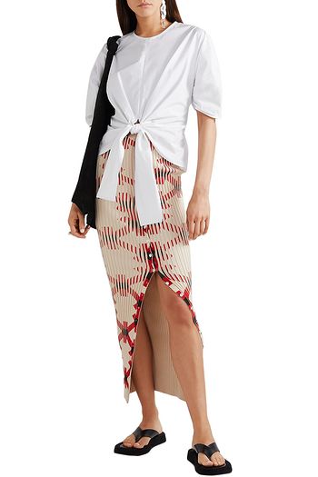 PROENZA SCHOULER Tie-front stretch-cotton poplin top