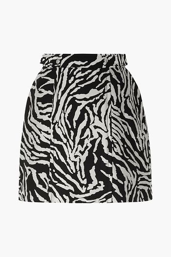 PROENZA SCHOULER Cotton and cupro-blend zebra-jacquard mini skirt