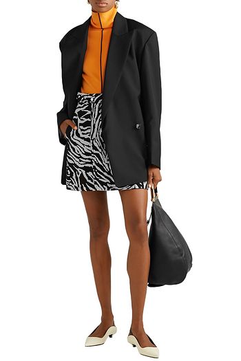 PROENZA SCHOULER Cotton and cupro-blend zebra-jacquard mini skirt