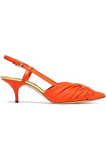 EMILIO PUCCI Twisted leather slingback pumps