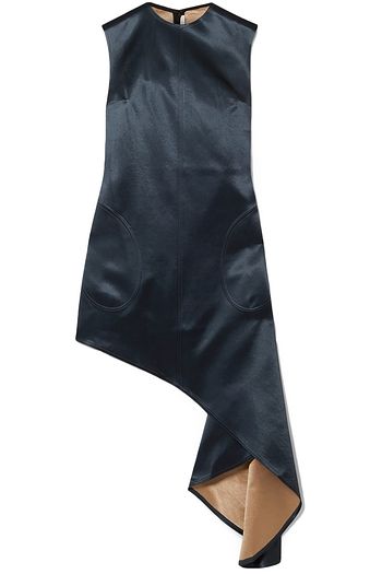 PETER DO Asymmetric two-tone hammered-satin dress